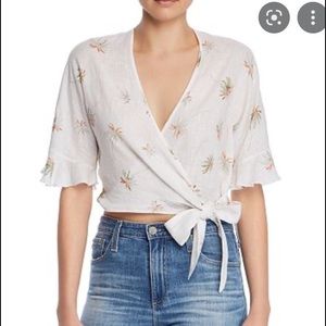 🌴Rails Athena Palm Print Cropped Wrap Top🌴